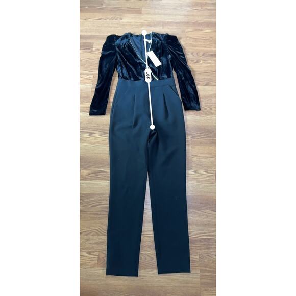 Veronica beard black Cleo Embellished Velvet Jumpsuit size 6 - Picture 4 of 14
